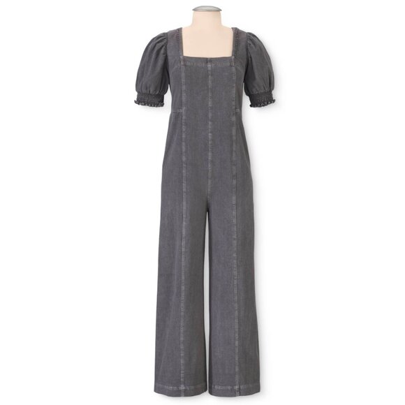 NWOT Women’s PYRAMID COLLECTION Puff Sleeve Jumpsuit Gray | Size XL - Picture 2 of 9